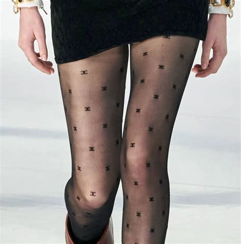 chanel tights.|chanel tights black white.